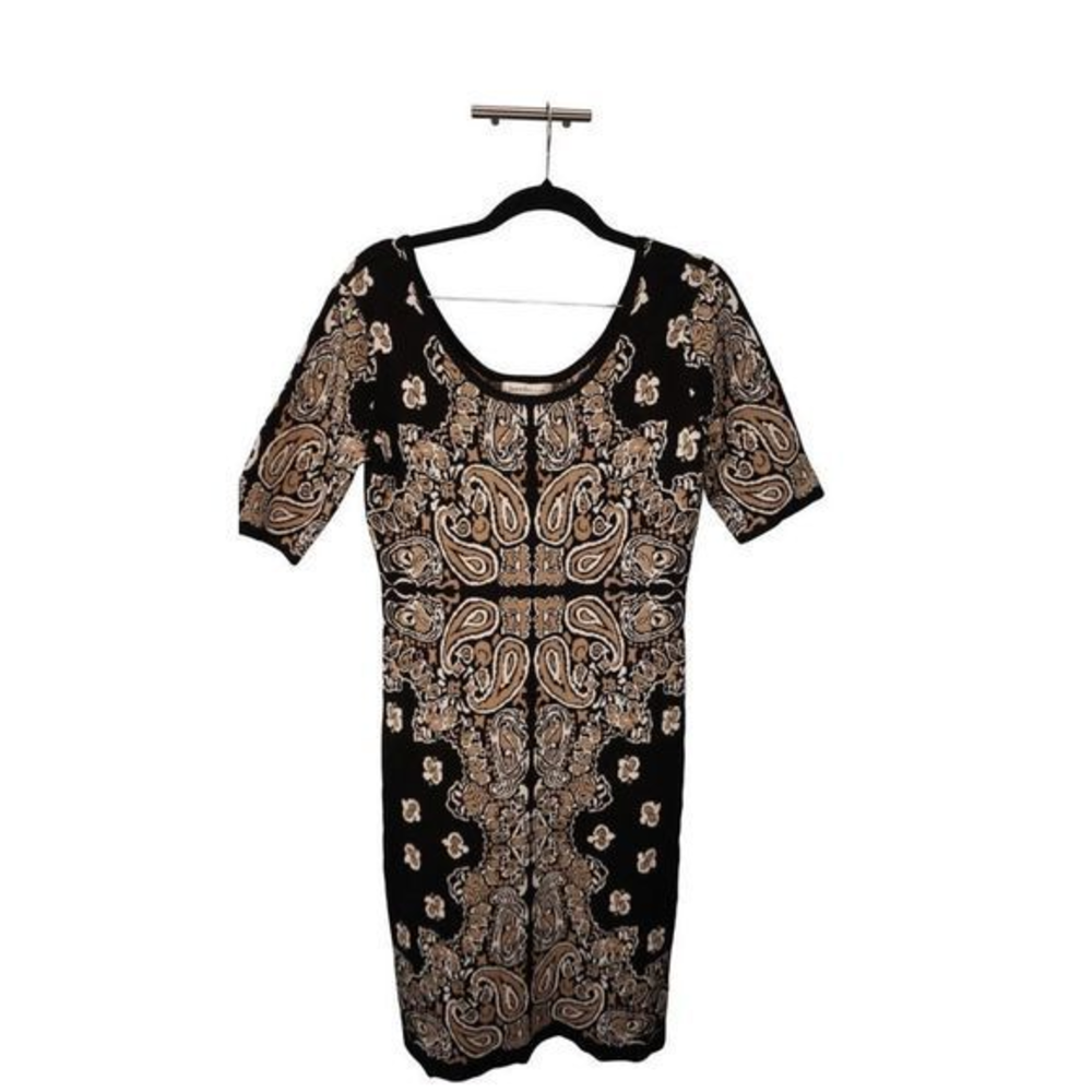 Laundry by Design Black Paisley Knit Professional Dress - Size‎ Small
